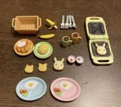 シルバニアファミリー 朝食セット　ホットサンド　パン　バナナ