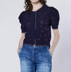 DSC / ハート刺繍パフスリーブサマーニットのサムネイル