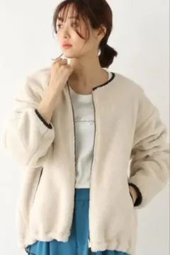 GLOBAL WORK　リバーシブル　ボアブルゾン　 ブラック