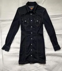 True Religionトゥルーレリジョンダークデニムワンピース XS y2kのサムネイル