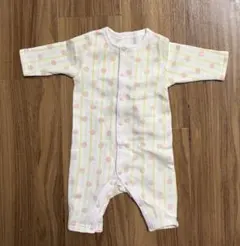 カバーオール ストライプとドット柄　60cm 裏起毛