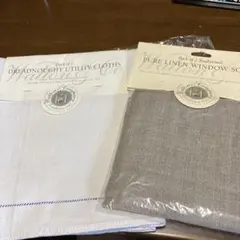 リネン製ウィンドウスクリームとユーティリティクロスセット