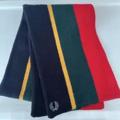 【Fred Perry】ストライプマフラー 赤 緑 黒