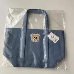 ＊新品＊オールドテディ　ワッペントートバッグ　ライトブルー　小　フェイラーのサムネイル