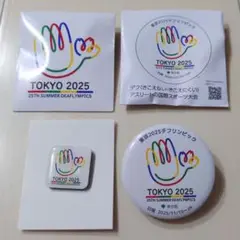 東京2025 デフリンピック 缶バッチ ピンバッジ 2点セット