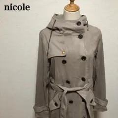 nicole ニコル フード付きトレンチコート M サンドベージュ ベルト付き