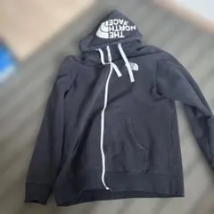 THE NORTH FACE ダークグリーン　フルジップパーカー　フードロゴ