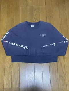 Tommy Jeans クロップド長袖Tシャツ ネイビー