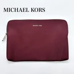 MICHAEL KORS マイケルコース ジップポーチ バーガンディ レザー