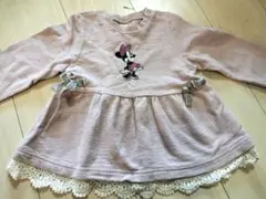 プティマイン　ミニーマウスの薄ピンクトップス　90