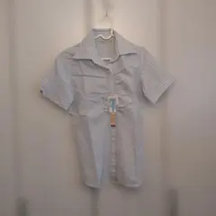 お値下げ 新品 未使用 GROVER WRIGHT 半袖シャツM 水色ラメ入り