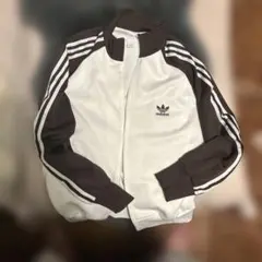 アディダス　adidas トラックジャケット　クリーム×ブラウン　ヴィンテージ