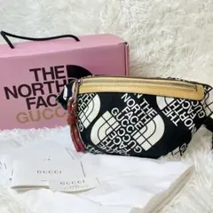 【美品】GUCCI ノースフェイス ウエストバッグ ボディバッグ ブラック