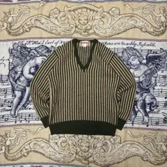 70s~80s Mcgregor Ｖネックストライプニット カーディガン 60s