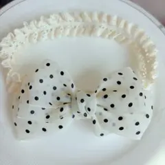 ヘアバンド　リボン　水玉　ベビー　赤ちゃん　子供　出産　退院お祝い　お誕生日