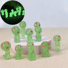 畜光で光るこだまオブジェグリーン10体