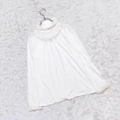 【axes femme】　タートルネックカットソー　（Ｍ）　アイボリー　ビジュー
