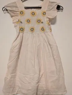 ひまわり刺繍ワンピース 120cm ナルミヤ　プティマイン