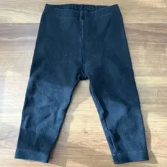 ユニクロ　ベビー　レギュラーフィット　リブレギンス10分丈　ブラック　80