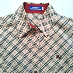 バーバリーブルーレーベル ノバチェック ホースロゴ ブラウス シャツ 長袖 M