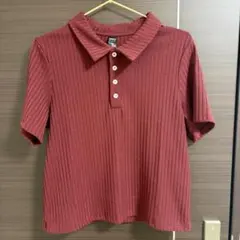 SHEIN ポロシャツ Mサイズ 赤 ボルドー