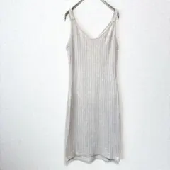 SHEIN リブニット キャミソールワンピース ベージュ Sサイズ
