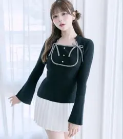 Belle Charme リボンリボンニットワンピ