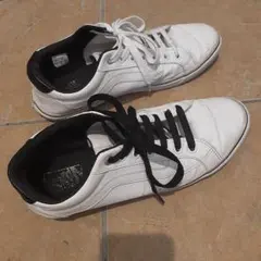 VANS ホワイトレザーオールドスクール 27cm