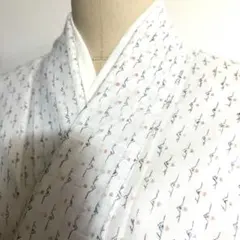 5k2159 着物　夏物　薄物　白　黒　茶色　柄物　和装