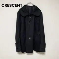 gb48 クレッシェント/ラウンドタックカラー/デザインコート/アウター/黒