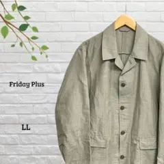 フライデープラスFriday Plus　メンズ　シャツジャケット　麻　コットン