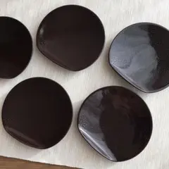 ✨新品✨漆器 菓子皿 小皿 銘々皿 5枚セット 漆芸 要明研二 山中 ✨新品✨漆器 菓子皿 小皿 銘々皿 5枚セット 漆芸 要明研二 山中