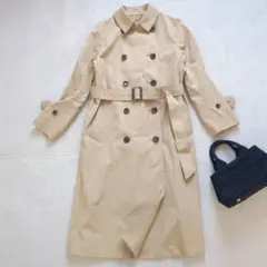 無印良品 トレンチコート ベージュ ロング ダブルボタン ベルト付き 春秋 S