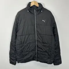 ​PUMA プーマ ダウンジャケット ブラック 黒 刺繍ロゴ 古着