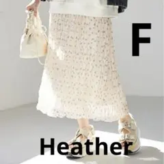 Heather ヘザー ワッシャー花柄プリーツスカートのサムネイル