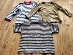 長袖カットソー 3枚セット 100cm ストライプ　ユニクロあり