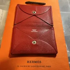 HERMES】エルメス ミニフォトケース レザー レッド 箱付 - メルカリ