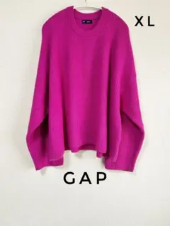 GAP ギャップ オーバーサイズ 長袖 ニット XL マゼンタ