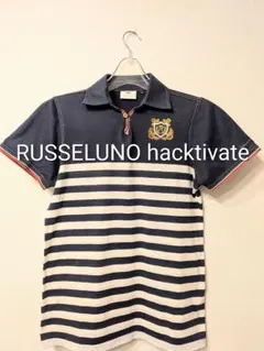 RUSSELUNO hacktivate 半袖ポロシャツ ネイビー系 サイズLのサムネイル