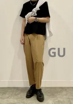 【美品】GU ドライワイドテーパード　イージーアンクルパンツ S 春夏用