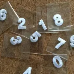 数字のアップリケ【白】ワッペン
