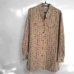昭和レトロ　ヴィンテージ風　総柄　ボタンシャツ ブラウス