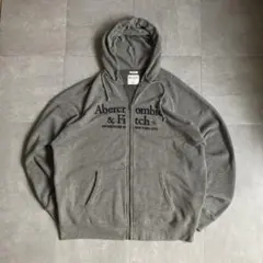 アバクロ ジップスウェットパーカー 刺繍ロゴ XXL アメカジストリートY2K