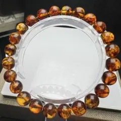 【82052】天然 アンバー 琥珀 8mm ブレスレット 天然石