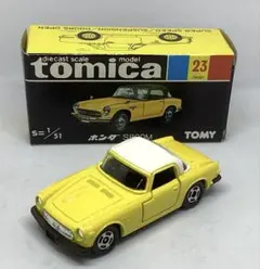 トミカ黒箱　ホンダS800M 黄色ボディ白ルーフ　イケダ特注限定品絶版レア美品のサムネイル