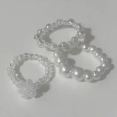 ホワイトビーズリング