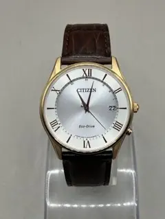 【美品】CITIZENエコドライブAS1062-08A メンズ電波ソーラー