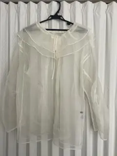 【masa様専用ページ】Kastane オーガンジーフリルブラウス ホワイト