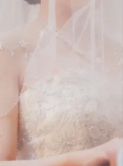 ウェディングベール ビーズ刺繍 ホワイト