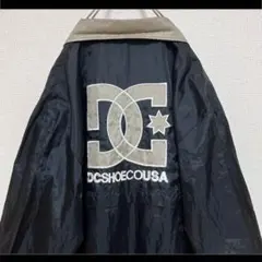 DCシューズ ナイロンジャケット ブラック リバーシブル でかロゴ刺繍